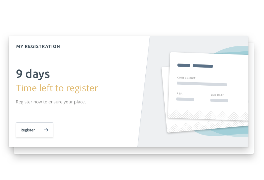 Registration Card showing deadline till registration closes and €800 owed.